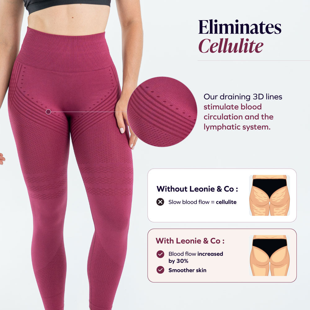 3D Leggings | Wijnrood