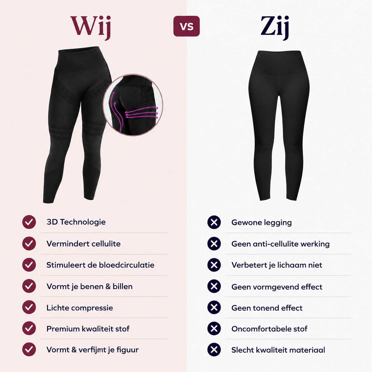 3D Leggings | Zwart