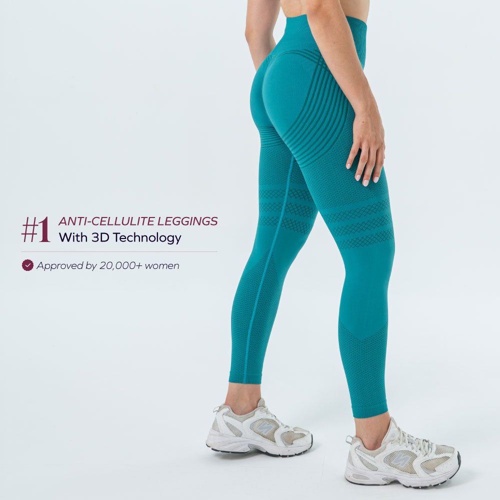 3D Leggings | Teal Green