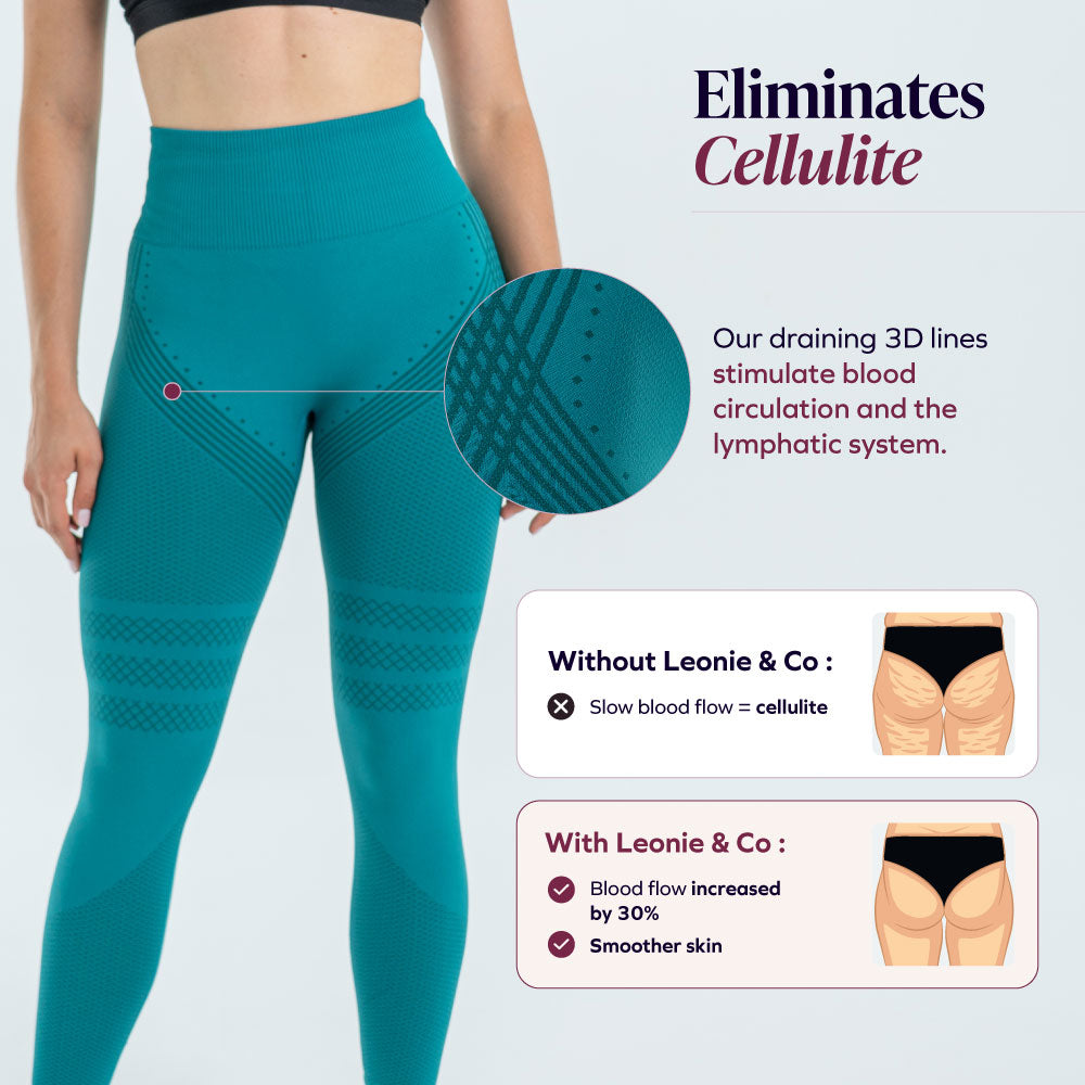 3D Leggings | Teal Green