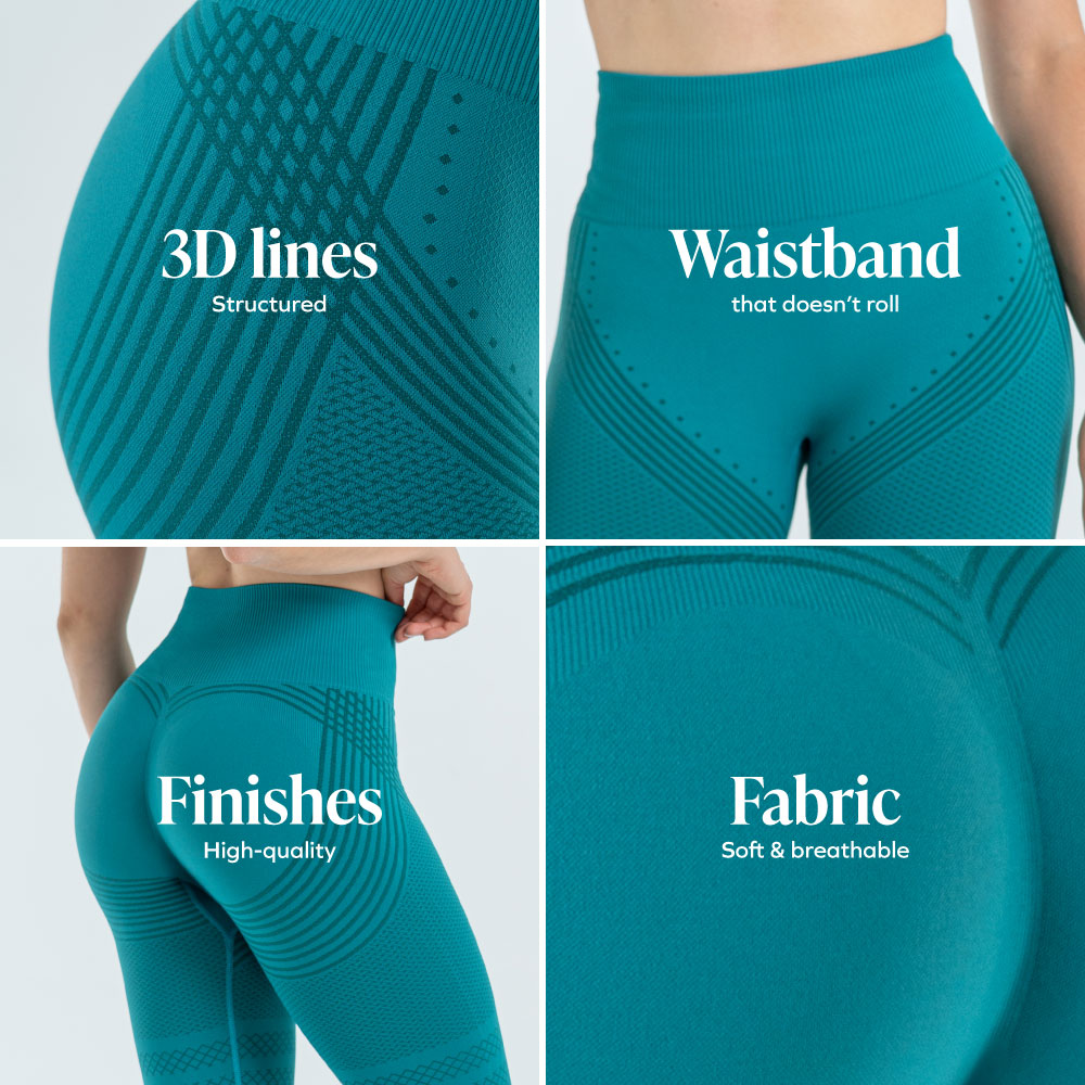 3D Leggings | Teal Green