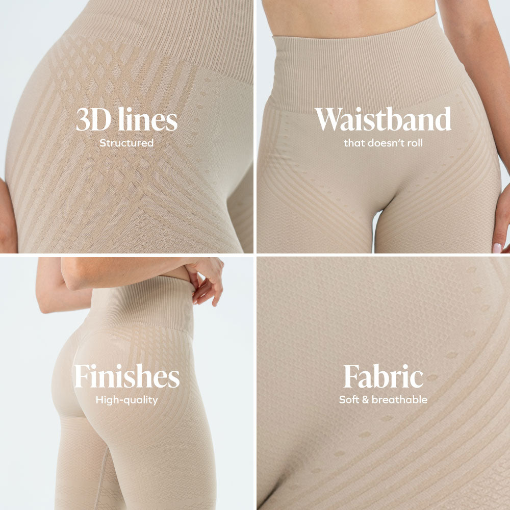 3D Leggings | Beige