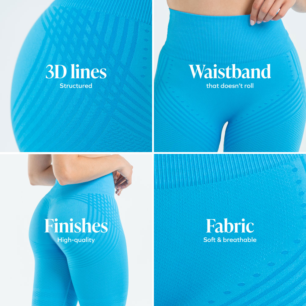 3D Leggings | Blauw